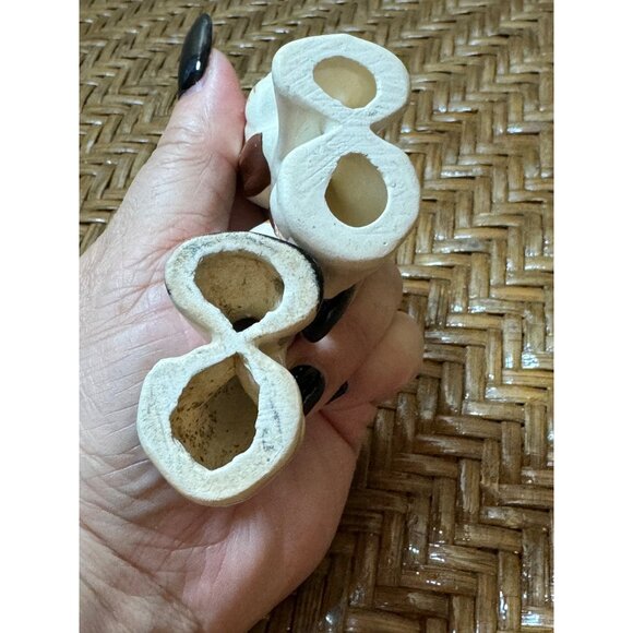 Set Of 3 Vintage Ceramic Dog Figurines White With Brown & Yellow Accents - Picture 5 of 10